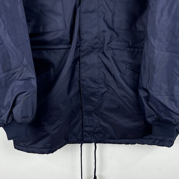 Benedict Safety Wear Parka Jacket Size M Blue Long Sleeve Hooded Zip Pockets - Picture 4 of 9